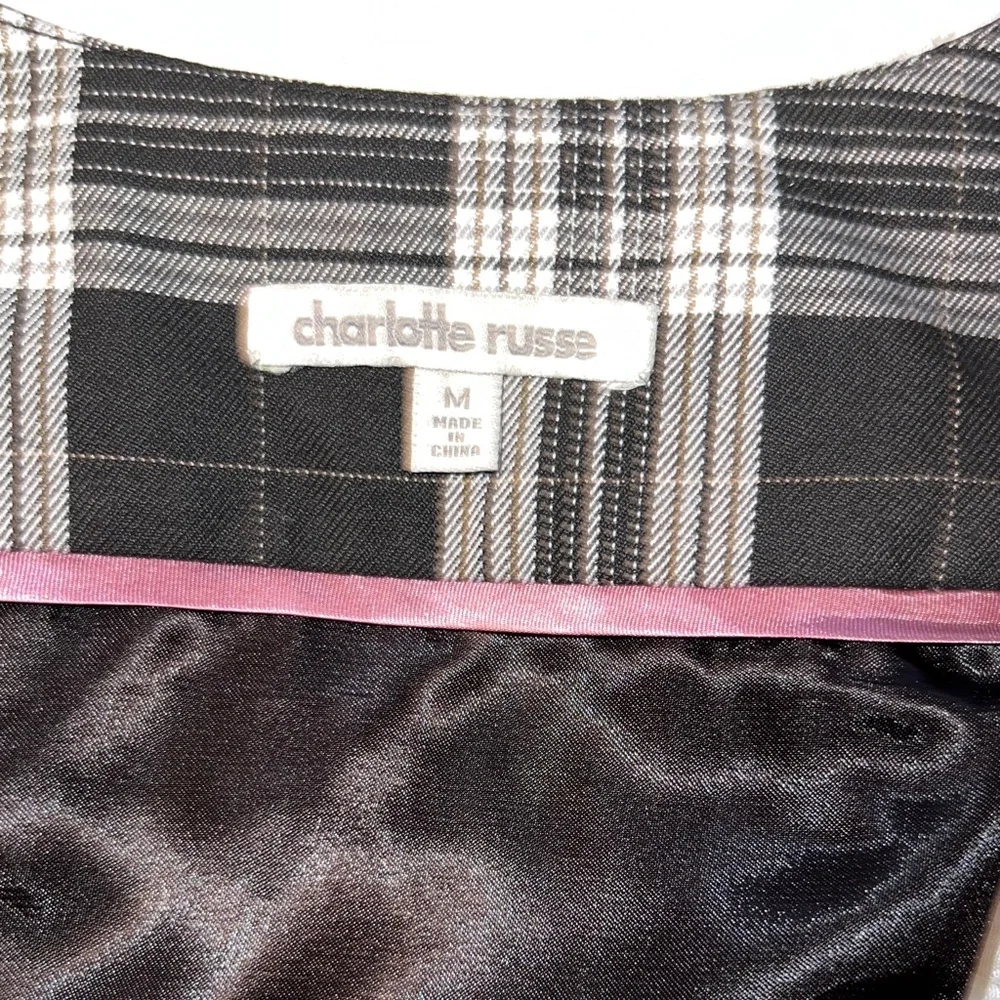 Charlotte Russe Black and White Plaid Vest - Picture 3 of 8